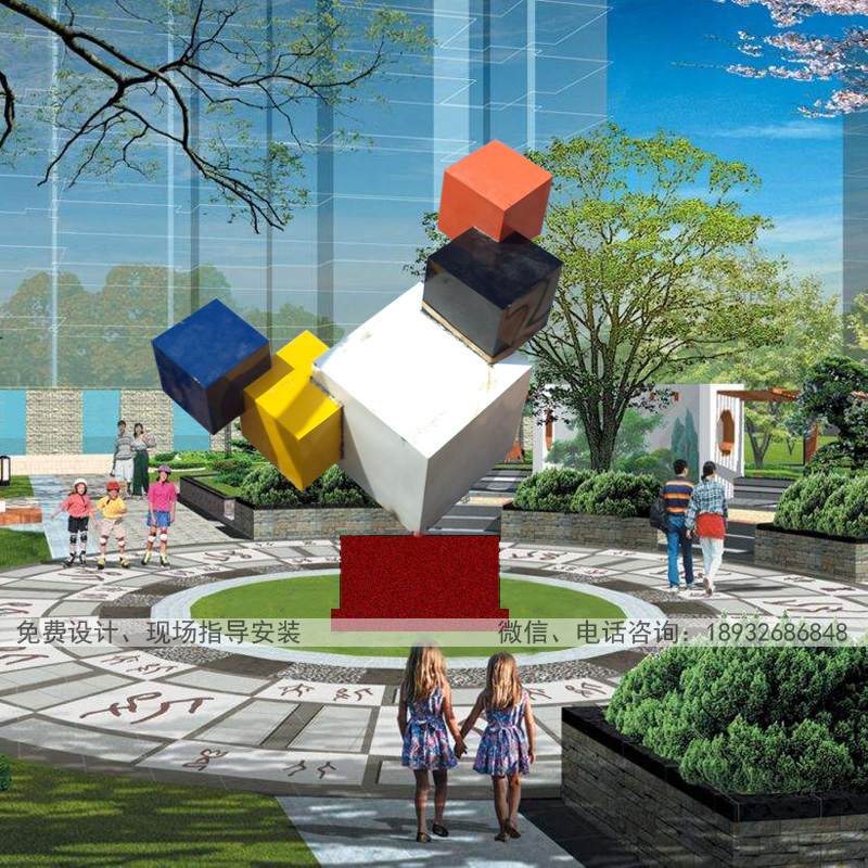 公园广场草坪园林景观不锈钢雕塑摆件 城市雕塑不锈钢雕塑设计制作