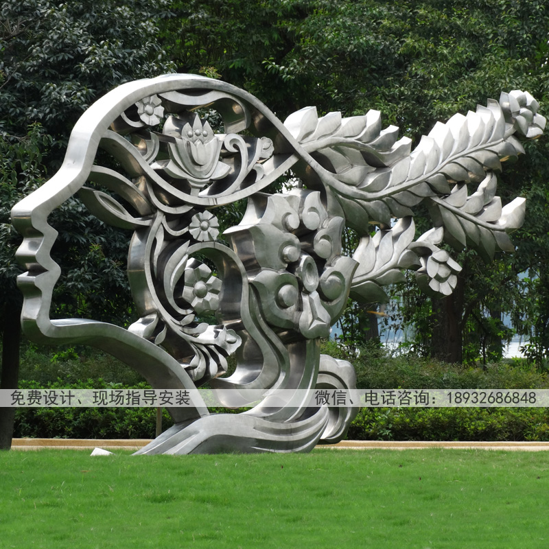 不锈钢雕塑厂家加工园林景观不锈钢雕塑草坪绿地摆件 不锈钢雕塑造价设计销售